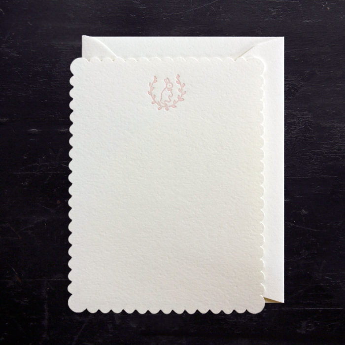 Lacy Scalloped Edge - Note Card - White